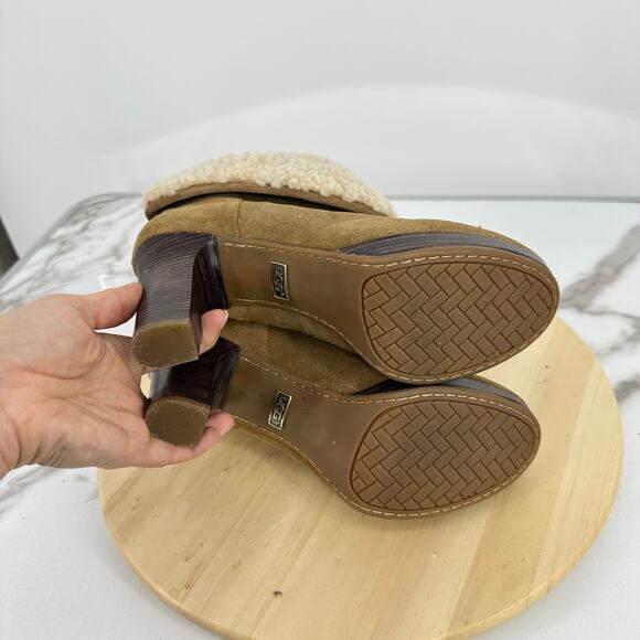 UGG Australia Dandylion Nubuck Leather Chestnut Brown Boots Shoes US 9.5 EU 40.5 - Picture 8 of 14